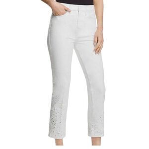 Tory Burch Eyele Hem White Cropped Jeans Womens Size 24